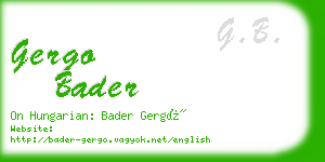 gergo bader business card